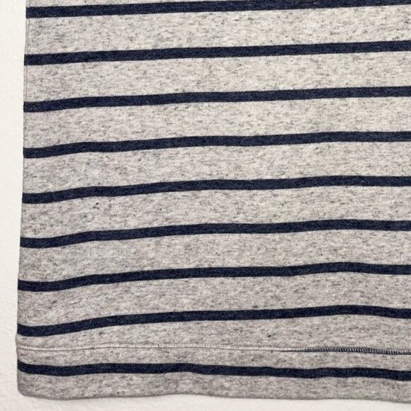 Hema T-Shirt Dress Women's Size Small Gray Blue Striped Sweater Shirt Dress - Picture 15 of 16